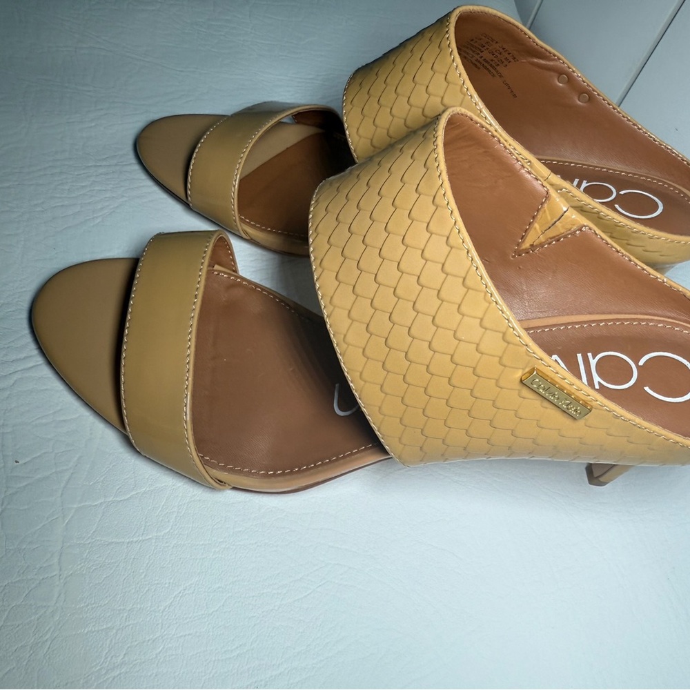 Calvin Klein Women's Gold Heeled Sandals